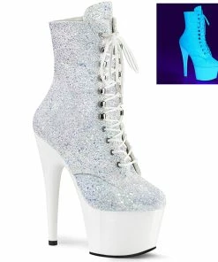 Pleaser Shoes By Pleaser USA ADORE-1020LG Pleaser Shoes Glow Under Blacklight Exotic Dancer Boot Booties And Ankle High Boots