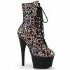 Pleaser Shoes By Pleaser USA ADORE-1020LP Pleaser Shoes Holographic Leopard Exotic Dancer Boot