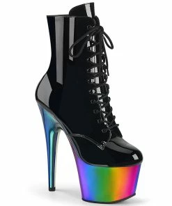 Pleaser Shoes By Pleaser USA Booties And Ankle High Boots ADORE-1020RC Pleaser Shoes Rainbow Platform Stripper Boots
