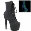 Pleaser Shoes By Pleaser USA ADORE-1020REFL Pleaser Shoes Light Reflective Stripper Boots Booties And Ankle High Boots
