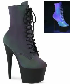 Pleaser Shoes By Pleaser USA ADORE-1020REFL Pleasers Shoes Green Reflective Exotic Dancer Boot