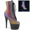Pleaser Shoes By Pleaser USA ADORE-1020REFL Pleaser Shoes Rainbow Stripper Boots