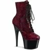 Pleaser Shoes By Pleaser USA ADORE-1020SP Pleaser Shoes Red Snake Stripper Shoes