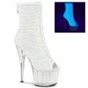 Pleaser Shoes By Pleaser USA ADORE-1031GM Pleaser Shoes White Platform Stripper Boots
