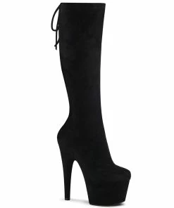 Pleaser Shoes By Pleaser USA Knee High And Mid Calf Boots ADORE-2008 Pleaser Shoe Stretchy Knee High Stripper Boot