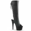 Pleaser Shoes By Pleaser USA Knee High And Mid Calf Boots ADORE-2018 Pleaser Shoes Lace Up Back Knee High Stripper Boot