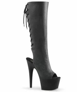 Pleaser Shoes By Pleaser USA Knee High And Mid Calf Boots ADORE-2018 Pleaser Shoes Lace Up Back Knee High Stripper Boot