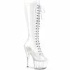 Pleaser Shoes By Pleaser USA ADORE-2020C Pleaser Shoes Clear Knee High Stripper Boot
