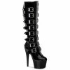Pleaser Shoes By Pleaser USA ADORE-2043 Pleaser Shoes Buckle Knee High Platform Stripper Boot Knee High And Mid Calf Boots