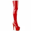 Pleaser Shoes By Pleaser USA ADORE-3000 Pleaser Shoes Red Patent Platform Thigh High Stripper Boot