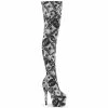 Pleaser Shoes By Pleaser USA ADORE-3000DP Pleaser Shoes Thigh High Money Print Boot Thigh High Boots