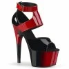 Pleaser Shoes By Pleaser USA ADORE-700-16 Pleaser Shoes Black Red Platform Stripper Shoes