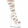 Pleaser Shoes By Pleaser USA ADORE-700-48 Pleaser Shoes White Crisscross Platform Sandals