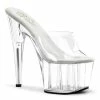 Pleaser Shoes By Pleaser USA 7 Inch Heels ADORE-701 Pleaser Shoes Clear Heel Platform Stripper Shoe
