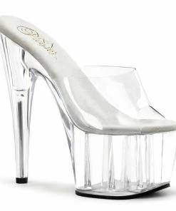 Pleaser Shoes By Pleaser USA 7 Inch Heels ADORE-701 Pleaser Shoes Clear Heel Platform Stripper Shoe