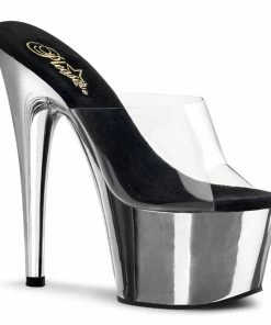 Pleaser Shoes By Pleaser USA ADORE-701 Pleaser Shoes Clear Upper Platform Stripper Shoe 7 Inch Heels