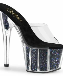 Pleaser Shoes By Pleaser USA ADORE-701CG Pleaser Shoes 7 Inch High Heel Stripper Shoes 7 Inch Heels