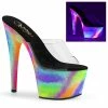 Pleaser Shoes By Pleaser USA ADORE-701GXY Pleaser Shoes Blacklight Reactive Colorful Stripper Shoes