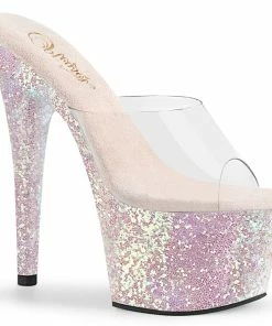 Pleaser Shoes By Pleaser USA 7 Inch Heels ADORE-701LG Pleaser Shoes Opal Glitter Platform Stripper Shoes