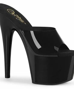 Pleaser Shoes By Pleaser USA 7 Inch Heels ADORE-701N Pleaser Shoes Black Jelly Like Stripper Shoe