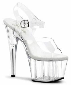 Pleaser Shoes By Pleaser USA ADORE-708 Pleaser Shoes Clear Heel Stripper Shoes