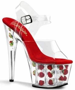 Pleaser Shoes By Pleaser USA ADORE-708FL Pleaser Shoes Flower Filled Stripper Shoes