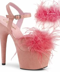 Pleaser Shoes By Pleaser USA ADORE-709F Pleaser Shoes Pink Feather Platform Stripper Shoes