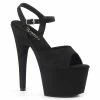Pleaser Shoes By Pleaser USA ADORE-709FS Pleaser Shoes Black Vegan Suede 7 Inch Sexy Sandal