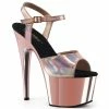 Pleaser Shoes By Pleaser USA ADORE-709HGCH Pleaser Shoes Rose Gold Hologram Platform Shoes