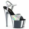 Pleaser Shoes By Pleaser USA 7 Inch Heels ADORE-709HGCH Pleaser Shoes Silver Hologram Sexy Stripper Shoe