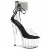 Pleaser Shoes By Pleaser USA 7 Inch Heels ADORE-724RS Platform Rhinestone Cuff Pleaser Stripper Shoe