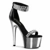 Pleaser Shoes By Pleaser USA ADORE-769RS Rhinestone Ankle Cuff Stripper Shoes 7 Inch Heels