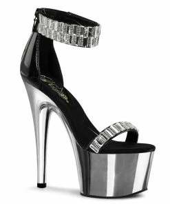 Pleaser Shoes By Pleaser USA ADORE-769RS Rhinestone Ankle Cuff Stripper Shoes 7 Inch Heels