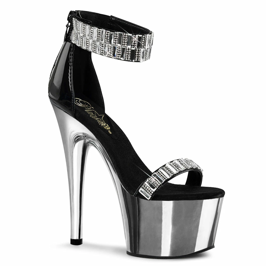 Pleaser Shoes By Pleaser USA ADORE-769RS Rhinestone Ankle Cuff Stripper Shoes 7 Inch Heels