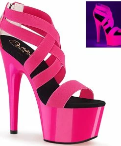 Pleaser Shoes By Pleaser USA ADORE-769UVPleaser Shoes Blacklight Strappy Platform Stripper Sandal