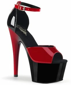 Pleaser Shoes By Pleaser USA ADORE-789 Black And Red Platform Exotic Dancer Shoe 7 Inch Heels