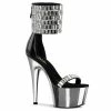 Pleaser Shoes By Pleaser USA ADORE-789RS MIrror And Rhinestone Exotic Dancer Shoe