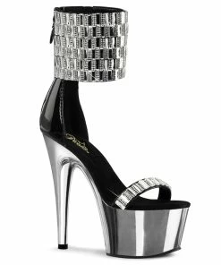 Pleaser Shoes By Pleaser USA ADORE-789RS MIrror And Rhinestone Exotic Dancer Shoe
