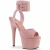 Pleaser Shoes By Pleaser USA 7 Inch Heels ADORE-791FS Pleaser Shoes Pink Faux Suede Ankle Band Platform Sandal