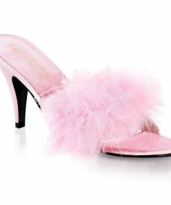 Fabulicious Shoes By Pleaser USA AMOUR-03 Fabulious Shoes Pink Furry High Heel Sandals Sexy Sandals