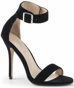Pleaser Shoes By Pleaser USA AMUSE-10 Pleaser Shoes Black Velvet Sexy High Heel Prom Shoe