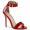 Pleaser Shoes By Pleaser USA AMUSE-10 Pleaser Shoes Red Patent High Heel Sandal Sexy Sandals