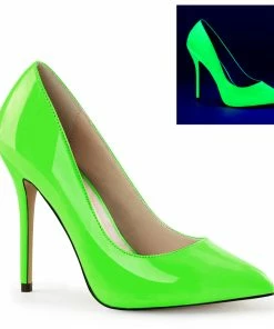 Pleaser Shoes By Pleaser USA AMUSE-20 Pleaser Shoes Neon Green Hidden Platform Pump
