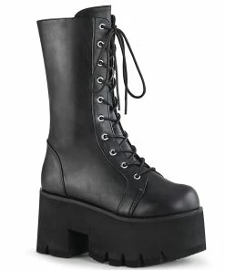 ASHES-105 Demonia Shoes Planform Mid Calf Gothic Boot