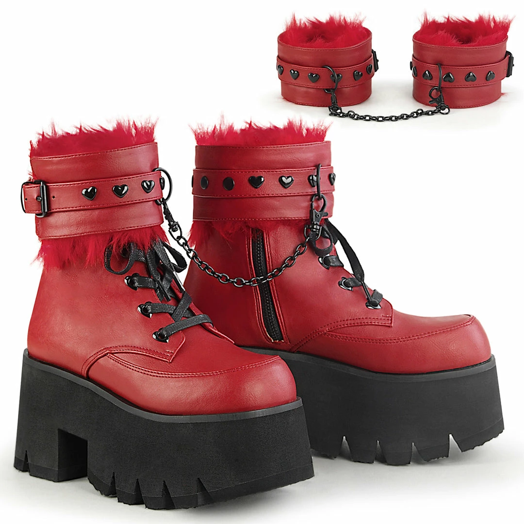 Cheapest 𧨠ASHES-57 Demonia Shoes Red Gothic Booties Women's Demonia Footwear π₯ 1 ASHES-57 Demonia Shoes Red Gothic Booties Women's Demonia Footwear