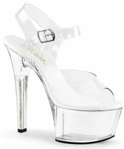 Pleaser Shoes By Pleaser USA 6 Inch Heels ASPIRE-608 Pleaser Shoes Platform Clear Fitness Competition Shoes