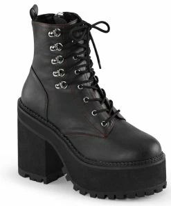 ASSAULT-100 Demonia Shoes Gothic Vegan Boot Women's Demonia Footwear