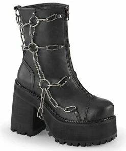 ASSAULT-66 Demonia Shoes Gothic Chain Boot
