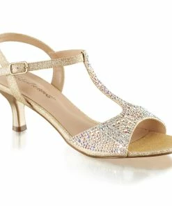 Fabulicious Shoes By Pleaser USA AUDREY-05 Shimmering Kitten Heel Prom Shoe Evening And Prom Shoes