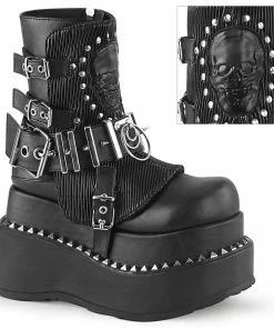 Women's Demonia Footwear BEAR-150 Demonia Shoes Studded Gothic Skull Boot